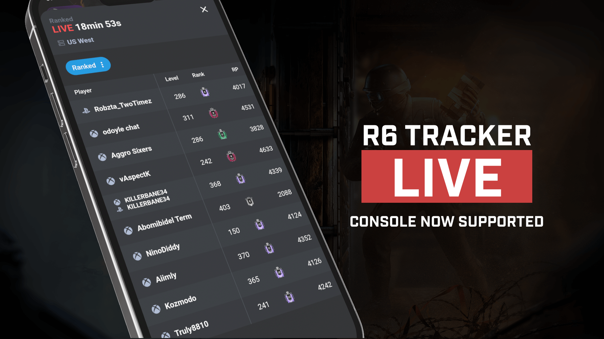 R6 Console Live Match Stat Tracker Is Live! Rainbow Six Siege Tracker